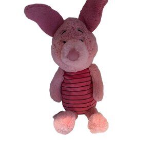 Disney Store Piglet Plush Toy Pink & Striped Design Soft Stuffed Animal 12 Inche